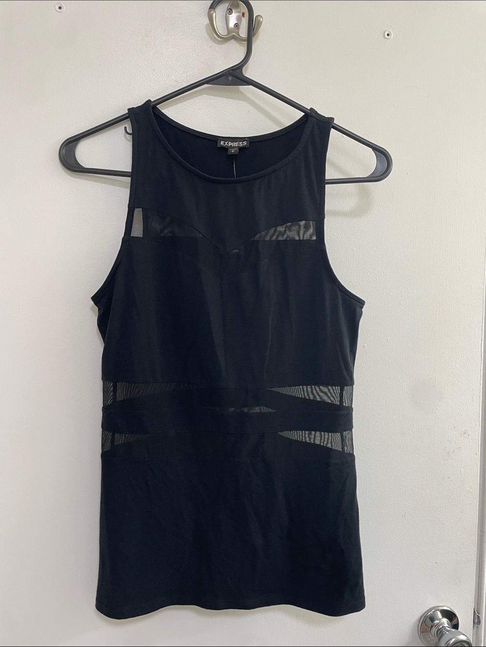 Express Black Sheer-Panel Tank